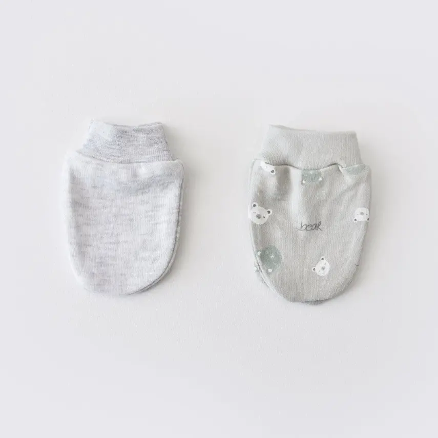 Bibaby Erkek Organik Eldiven 2li Hug Me Bear Kar Melanj - 3