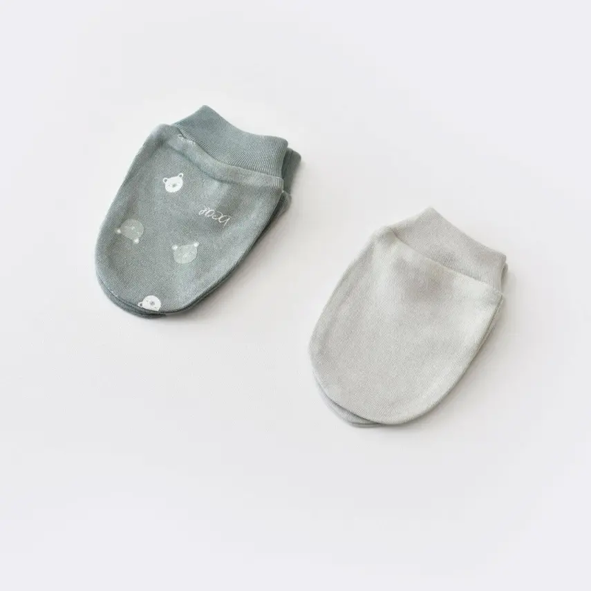 Bibaby Erkek Organik Eldiven 2li Hug Me Bear Yeşil - 2