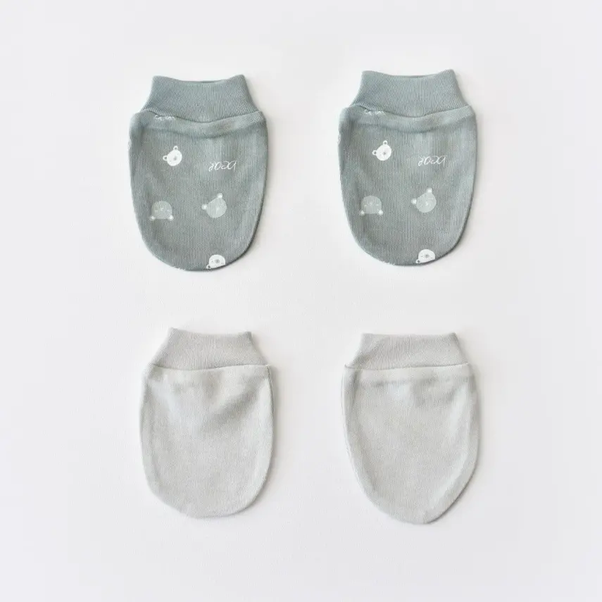 Bibaby Erkek Organik Eldiven 2li Hug Me Bear Yeşil - 1