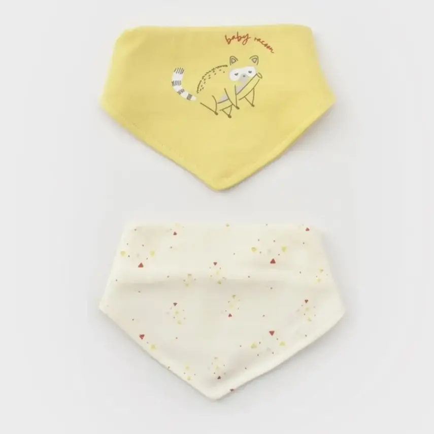 Bibaby Erkek Organik Fular Önlük 2li Baby Racoon Lemon Gross Vanilla Ice - 1