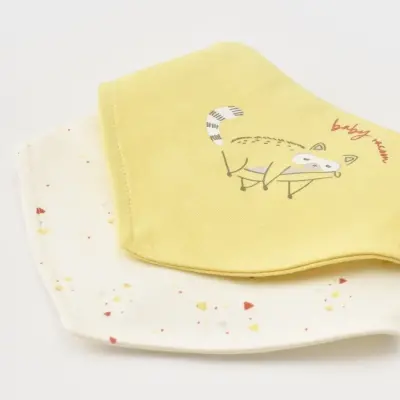 Bibaby Erkek Organik Fular Önlük 2li Baby Racoon Lemon Gross Vanilla Ice - 2