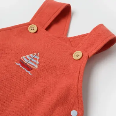 Bibaby Erkek Organik Salopet Sun Lets Sail Ekru - Mavi - 3