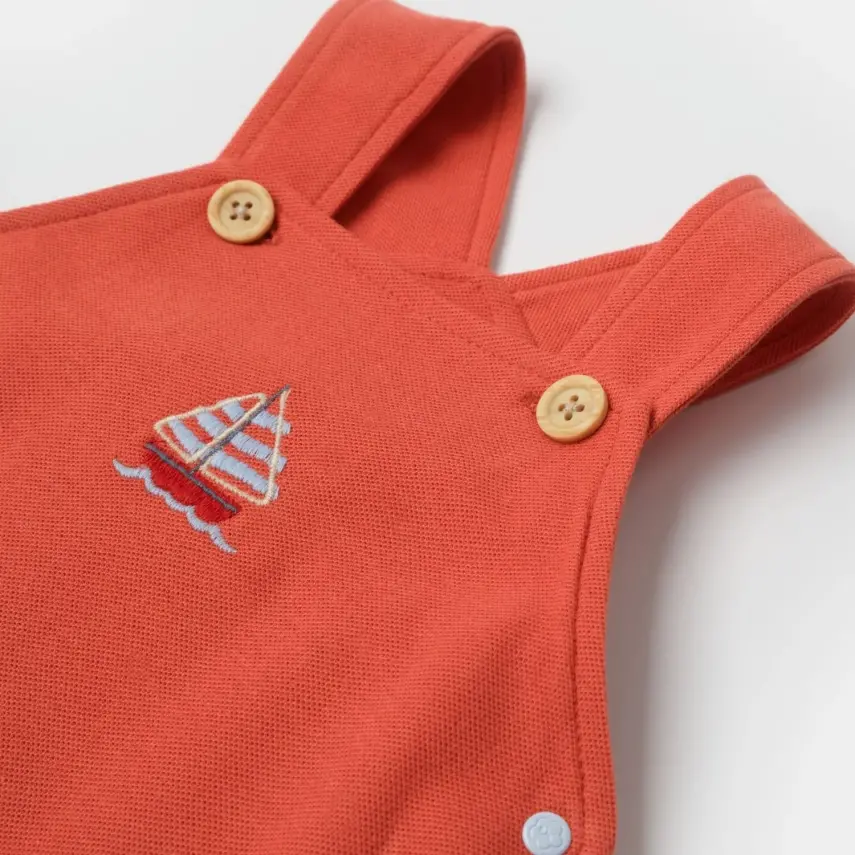 Bibaby Erkek Organik Salopet Sun Lets Sail Ekru - Mavi - 3