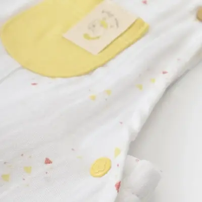 Bibaby Erkek Organik Salopet Tulum Baby Racoon Lemon Gross Vanilla Ice - 6