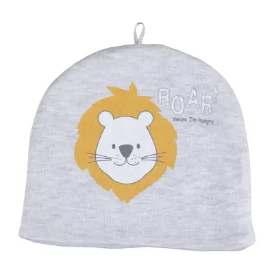 Bibaby Erkek Organik Şapka Animals Kar Melanj