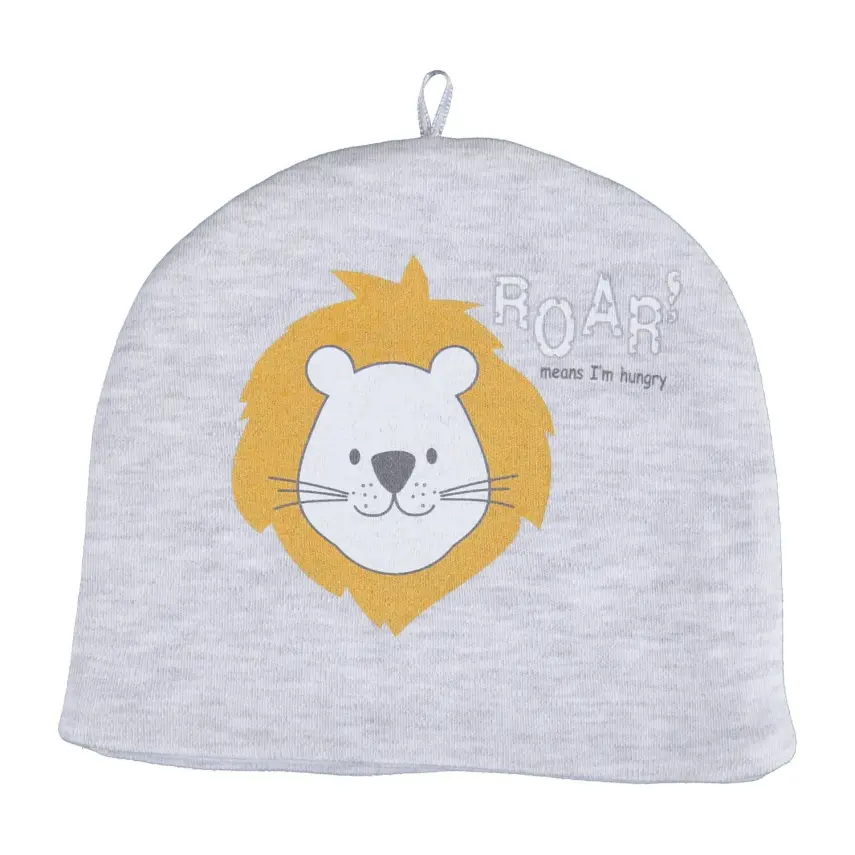 Bibaby Erkek Organik Şapka Animals Kar Melanj - 1