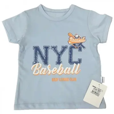 Bibaby Erkek T-Shirt Bimboo Baseball Mavi 