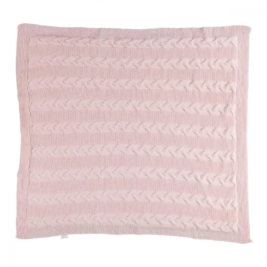 Bibaby Kız Battaniye Zincir Triko Pembe - 1