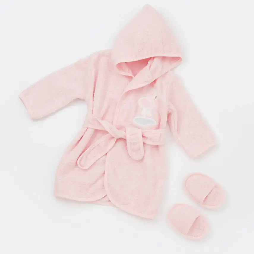 Bibaby Kız Bornoz Takımı Flamingo Pembe - 1