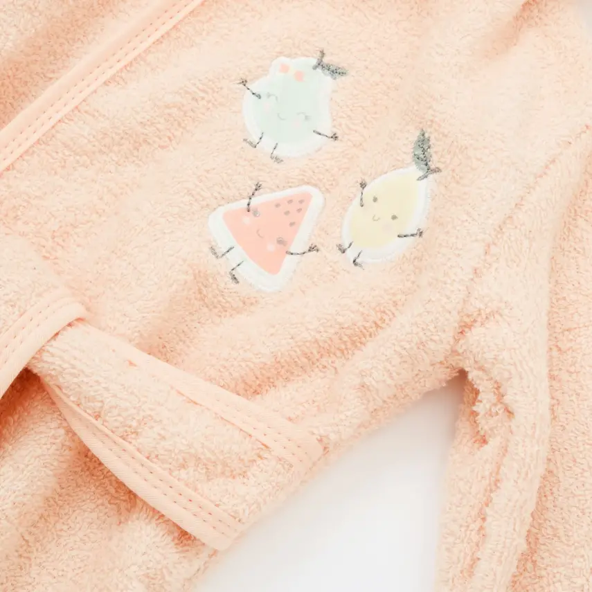 Bibaby Kız Bornoz Takımı Happy Fruits Somon - 5