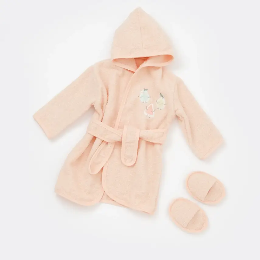 Bibaby Kız Bornoz Takımı Happy Fruits Somon - 1