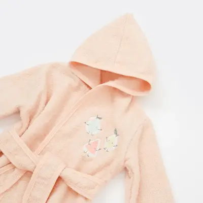 Bibaby Kız Bornoz Takımı Happy Fruits Somon - 2