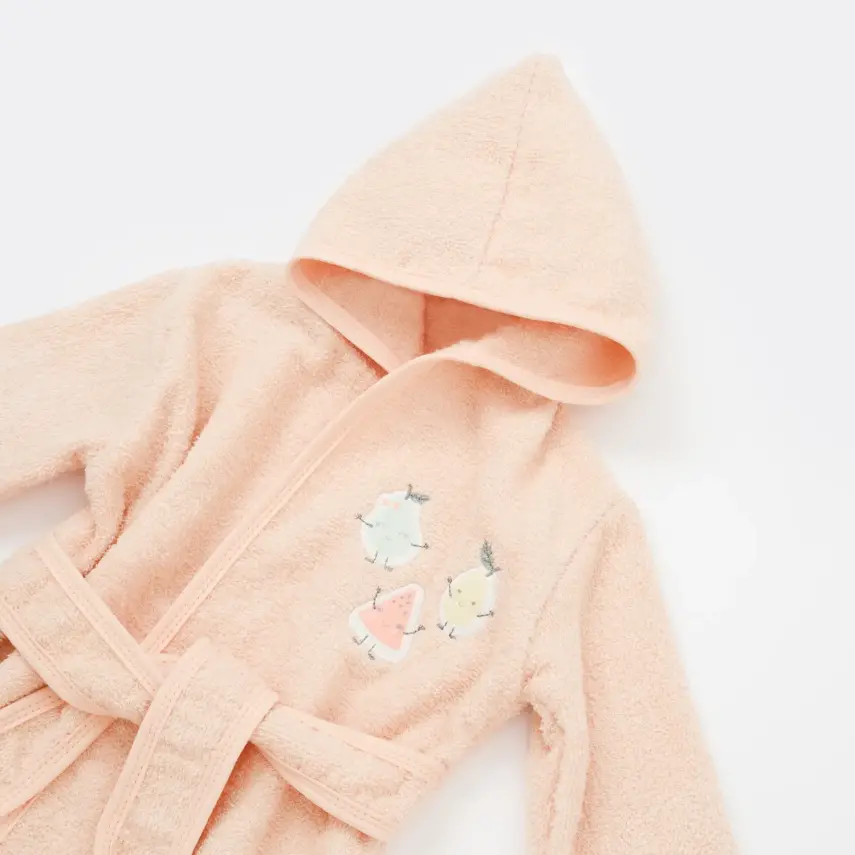 Bibaby Kız Bornoz Takımı Happy Fruits Somon - 2