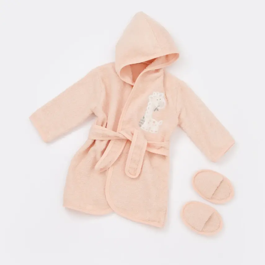 Bibaby Kız Bornoz Takımı New Giraffe Somon - 1