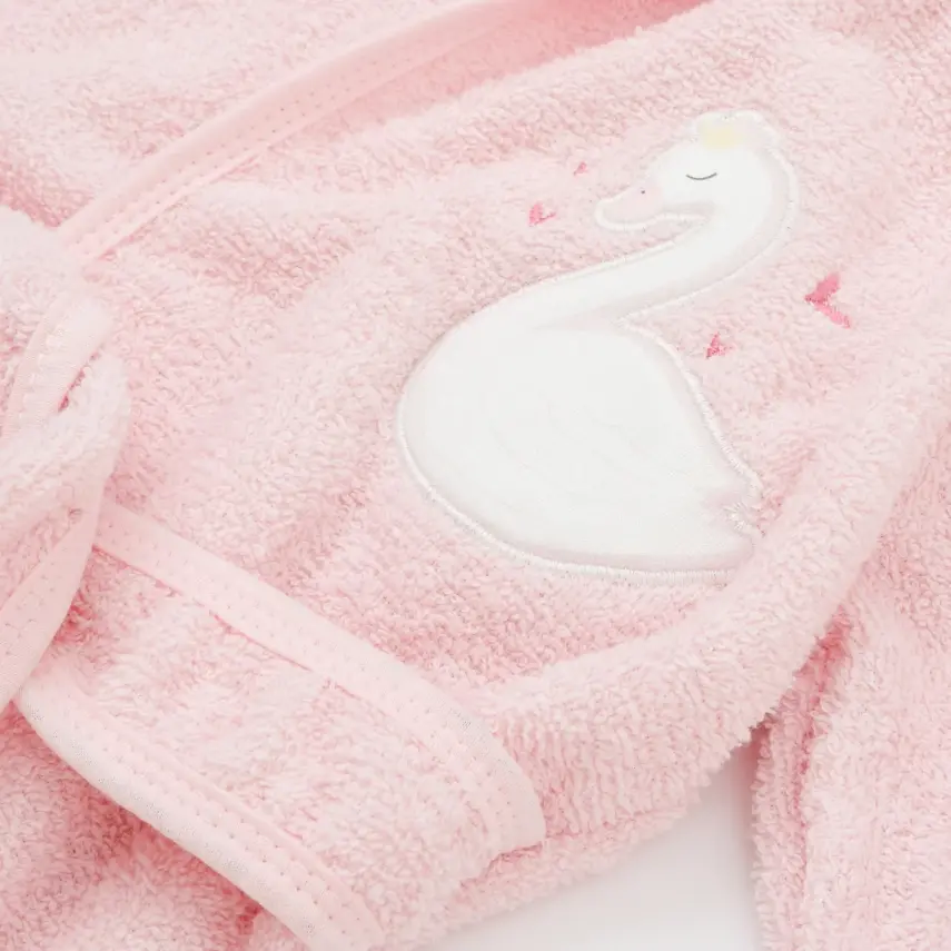 Bibaby Kız Bornoz Takımı Swan Pembe - 3