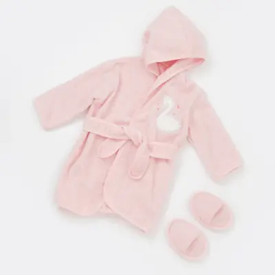 Bibaby Kız Bornoz Takımı Swan Pembe