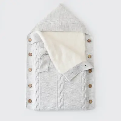 Bibaby Kız Kundak Triko Fiyonklu Gri - 4