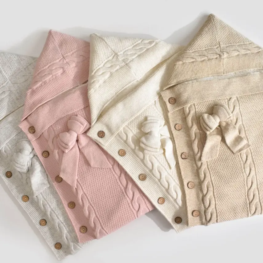 Bibaby Kız Kundak Triko Fiyonklu Gri - 5