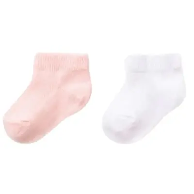 Bibaby Kız Organik Çorap Sneakers 2li Pembe - Beyaz