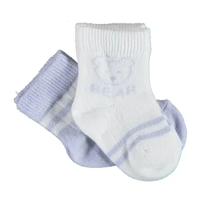 Bibaby Kız Organik Çorap Soket 2li Bear Lila - 3