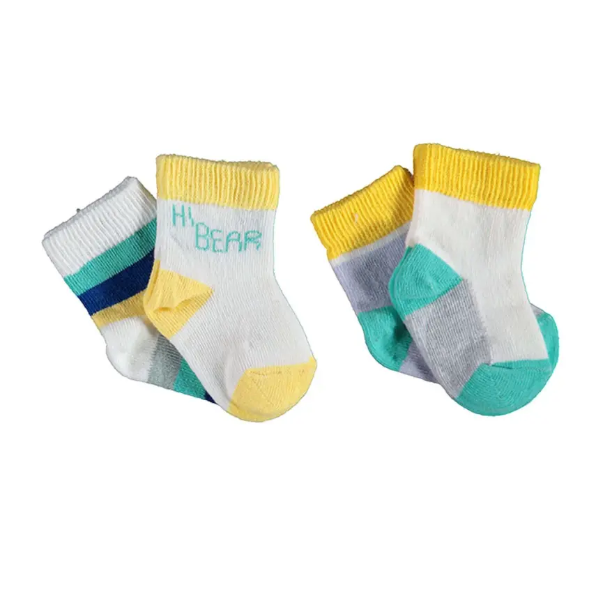 Bibaby Kız Organik Çorap Soket 2li Hi Sarı - 1