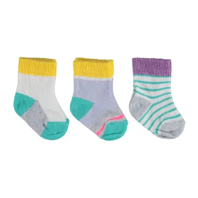 Bibaby Kız Organik Çorap Soket 3lü Rainbow Kız - 2