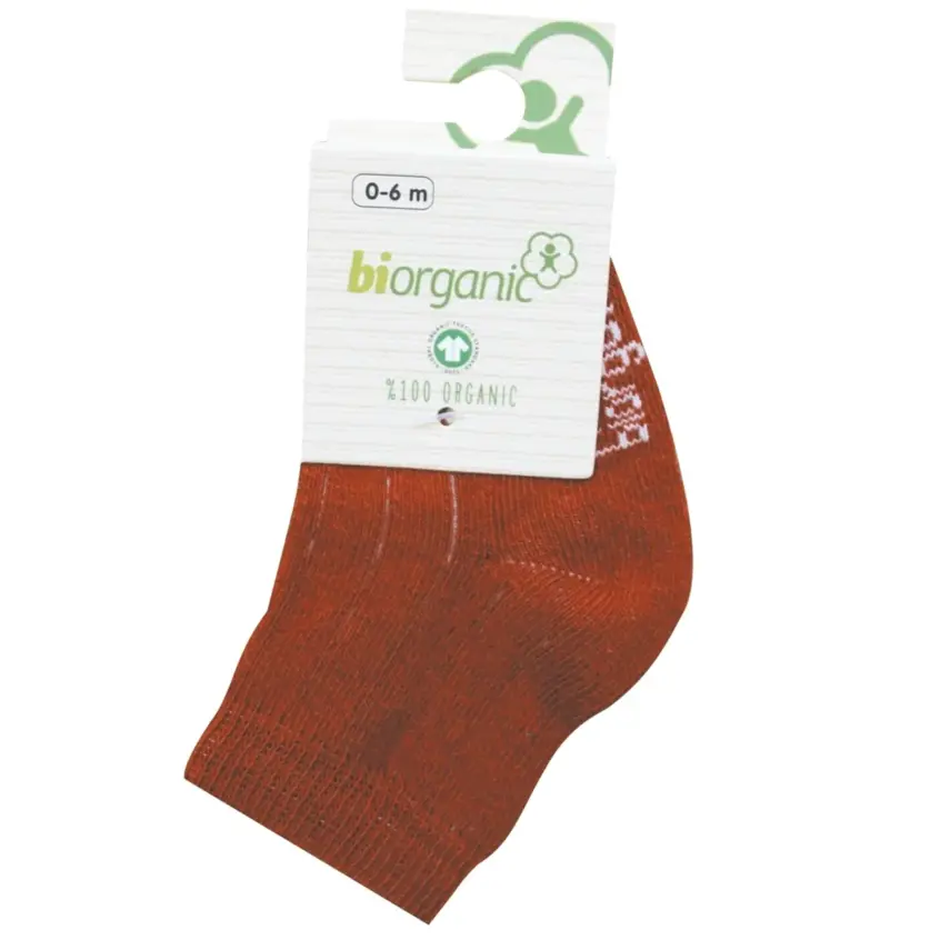 Bibaby Kız Organik Çorap Soket Simple Kiremit - 11
