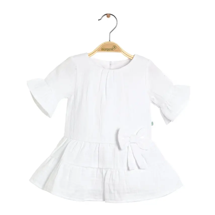 Bibaby Kız Organik Elbise Cotton Beautiful Beyaz - 1