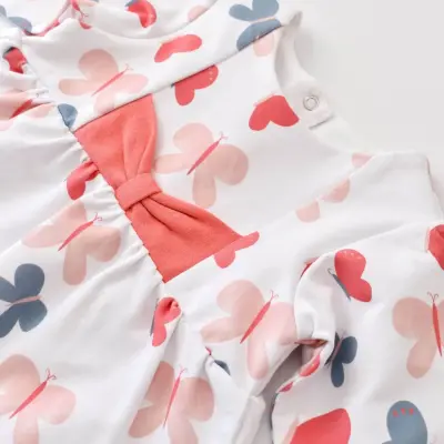 Bibaby Kız Organik Elbise Wild Flowers Coral - 10