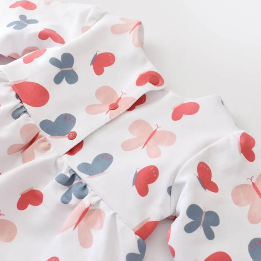 Bibaby Kız Organik Elbise Wild Flowers Coral - 12