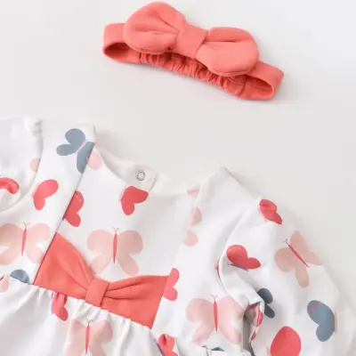 Bibaby Kız Organik Elbise Wild Flowers Coral - 15