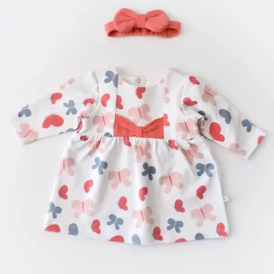 Bibaby Kız Organik Elbise Wild Flowers Coral - 11