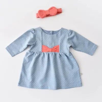 Bibaby Kız Organik Elbise Wild Flowers Spring Blue