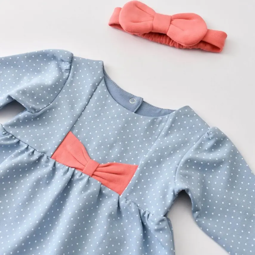 Bibaby Kız Organik Elbise Wild Flowers Spring Blue - 10