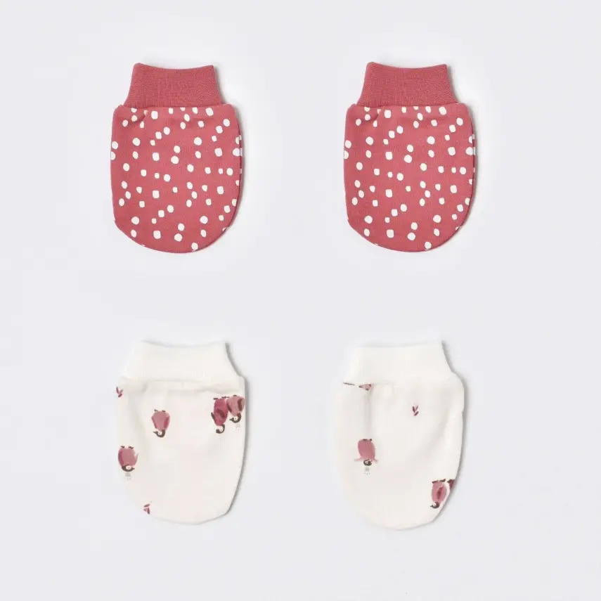 Bibaby Kız Organik Eldiven 2li Little Love Rose Dry - 1