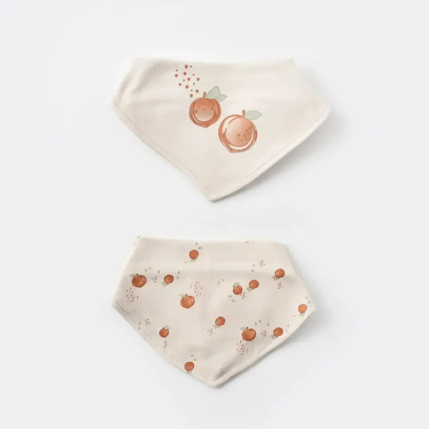 Bibaby Kız Organik Fular Önlük 2li Summer Fruit Light Cream - 1