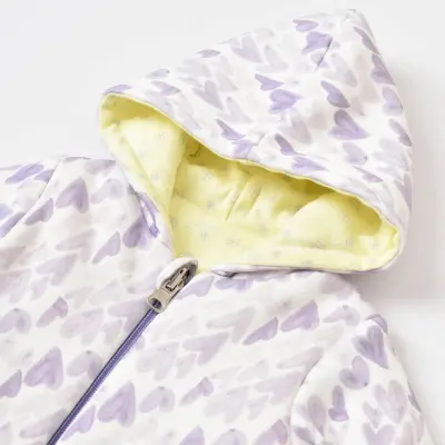 Bibaby Kız Organik Hırka Elyaflı Love You Yellow Lavender - 2