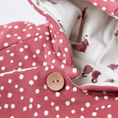 Bibaby Kız Organik Hırka Little Love Rose Dry