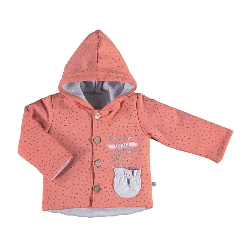 Bibaby Kız Organik Hırka Sweet Time Kar Melanj - Kiremit - 3