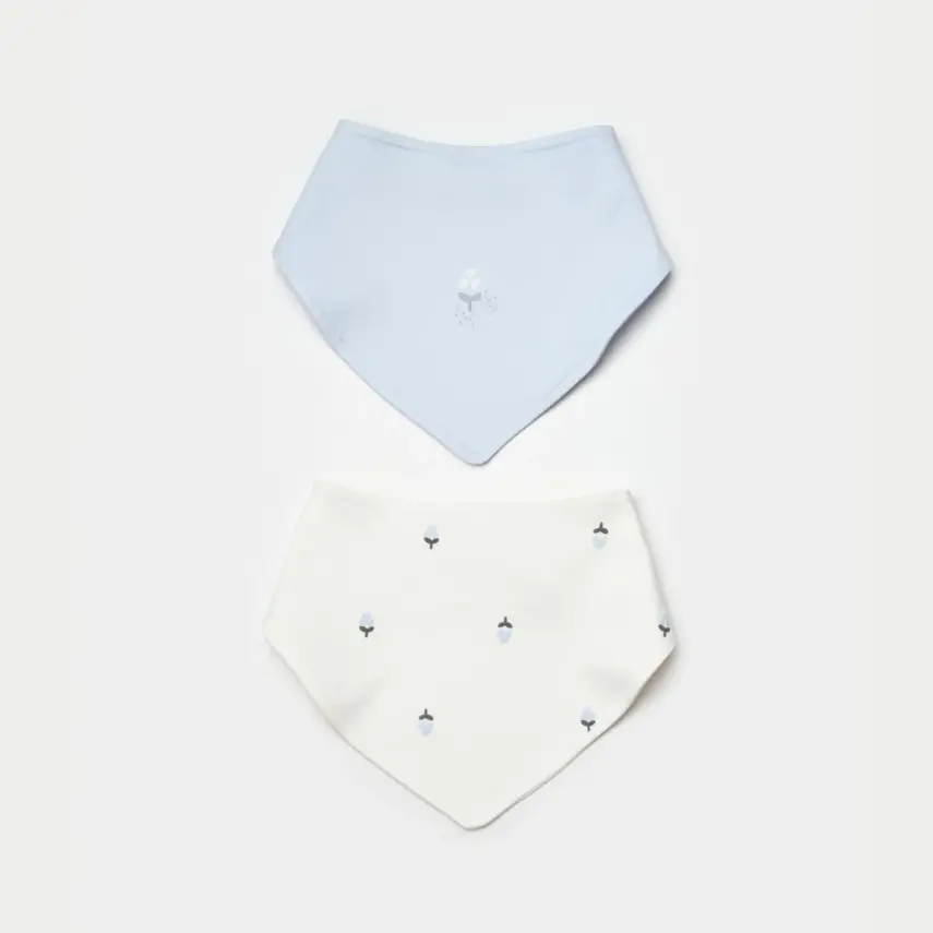 Bibaby Kız Organik Önlük 2li Love Floral Ekru - Lila - 1