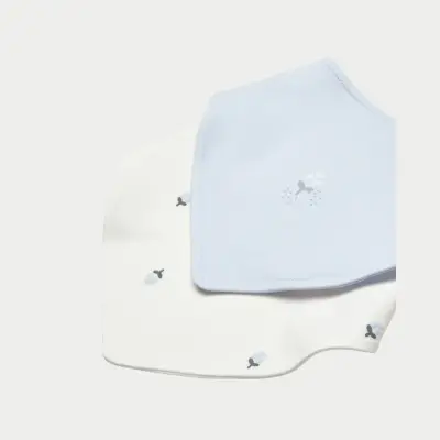 Bibaby Kız Organik Önlük 2li Love Floral Ekru - Lila - 3