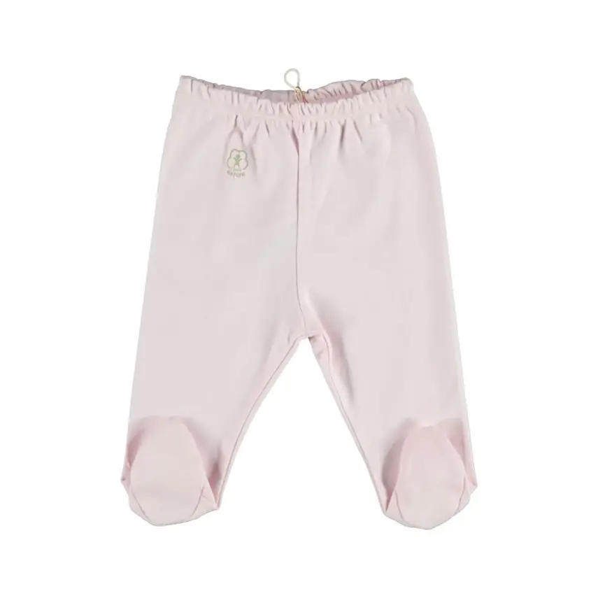 Bibaby Kız Organik Pantolon Patikli Basic Nature Pembe - 1