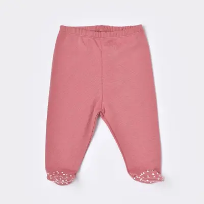 Bibaby Kız Organik Pantolon Patikli Little Love Rose Dry
