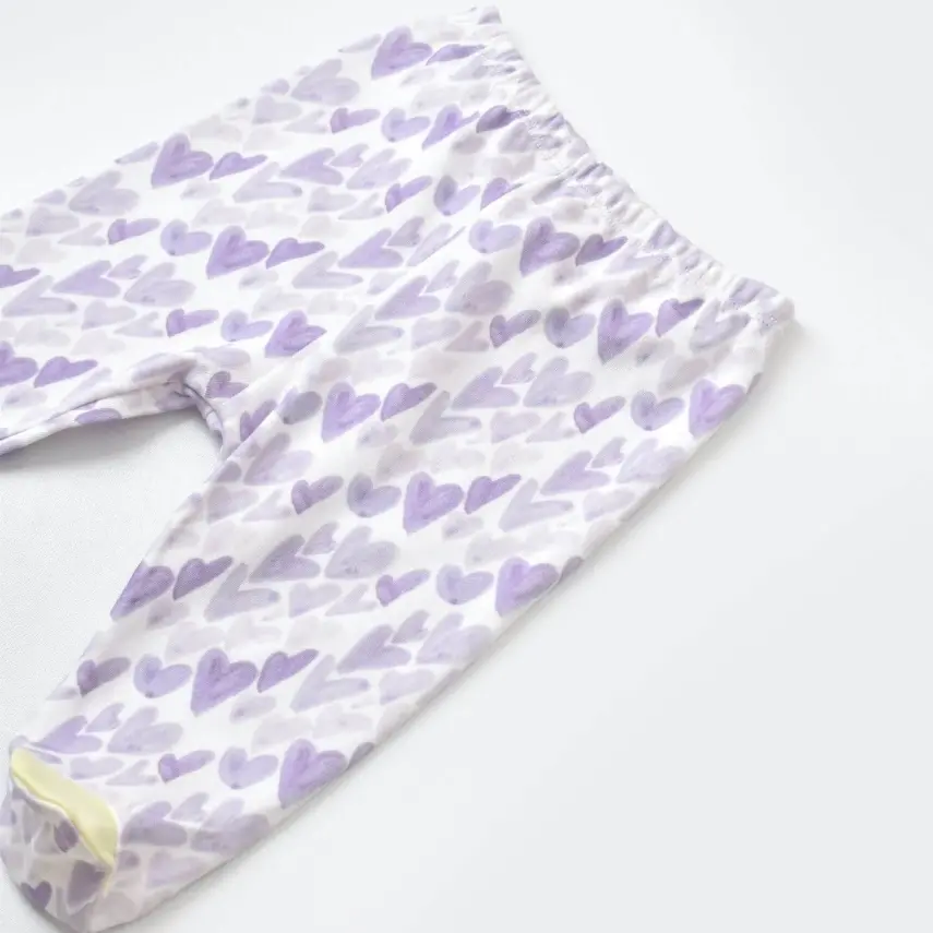 Bibaby Kız Organik Pantolon Patikli Love You Baby Yellow Lavander - 4