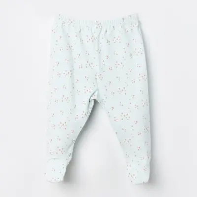 Bibaby Kız Organik Pantolon Patikli Pretty Ears Bunny Mint