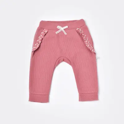 Bibaby Kız Organik Pantolon Patiksiz Little Love Rose Dry