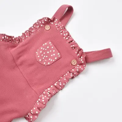 Bibaby Kız Organik Salopet Tulum Little Love Rose Dry - 6