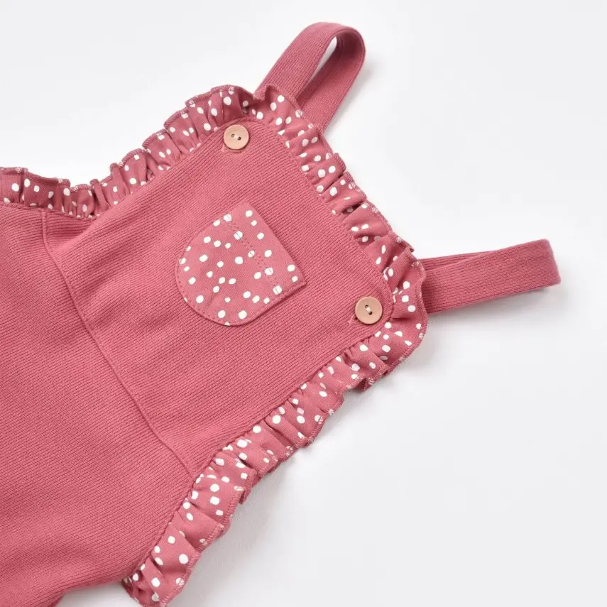 Bibaby Kız Organik Salopet Tulum Little Love Rose Dry - 6