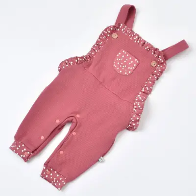 Bibaby Kız Organik Salopet Tulum Little Love Rose Dry - 3