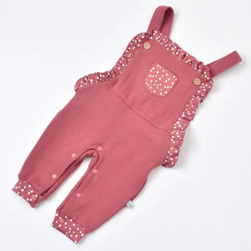 Bibaby Kız Organik Salopet Tulum Little Love Rose Dry - 3